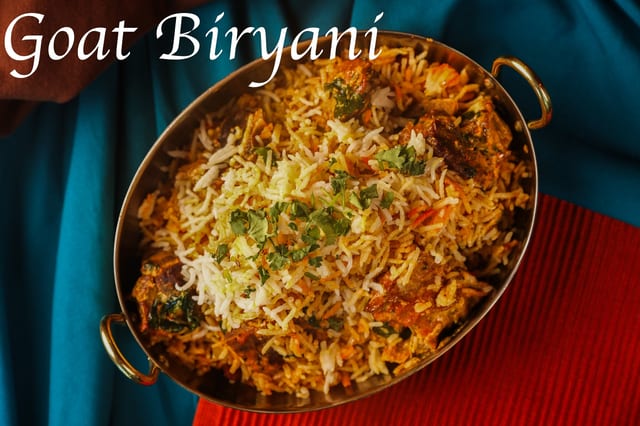 Mutton (Goat Bone-In) Biriyani.