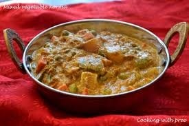 Mixed Vegetable Korma.