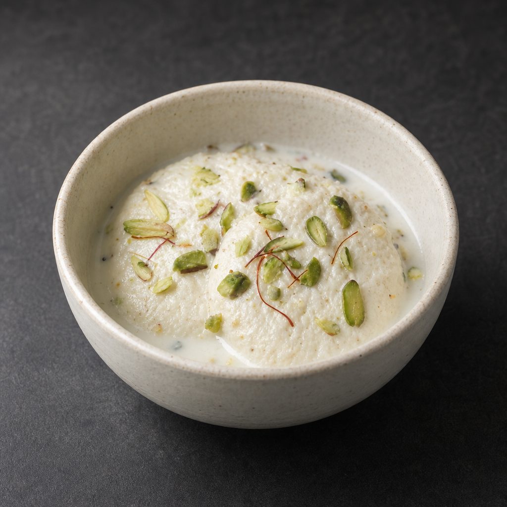 Kesari Pista Rasmalai.