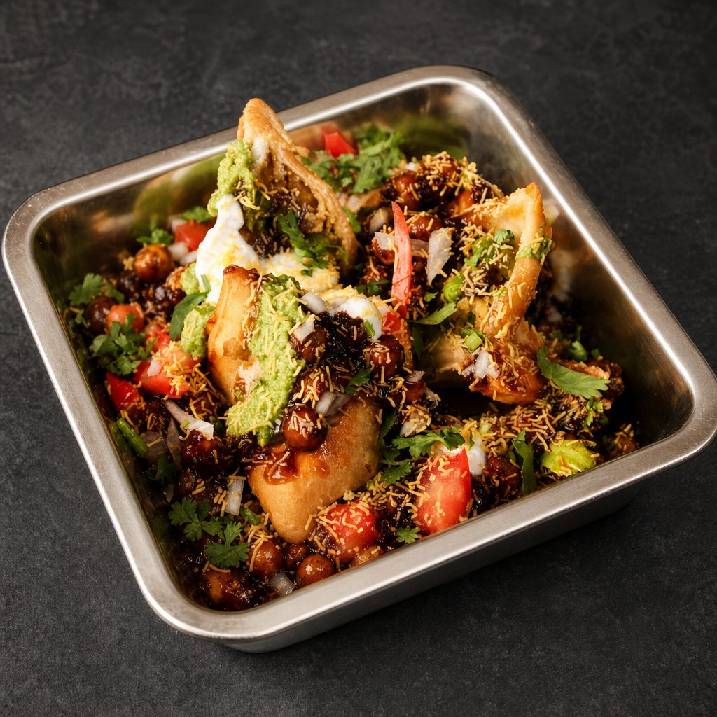 Samosa Chole Chaat.