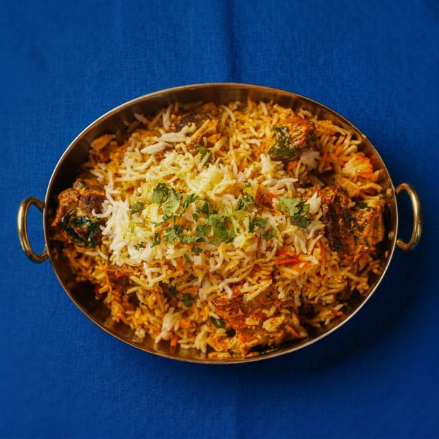 Mutton (Goat Bone-In) Biriyani.