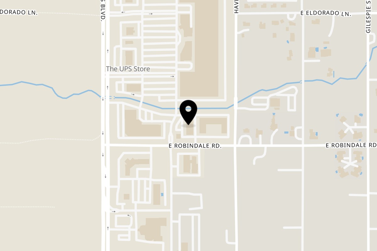 Map showing the location of Chaska Indian Restaurant on 7686 S Las Vegas Blvd #150 in Las Vegas